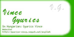 vince gyurics business card